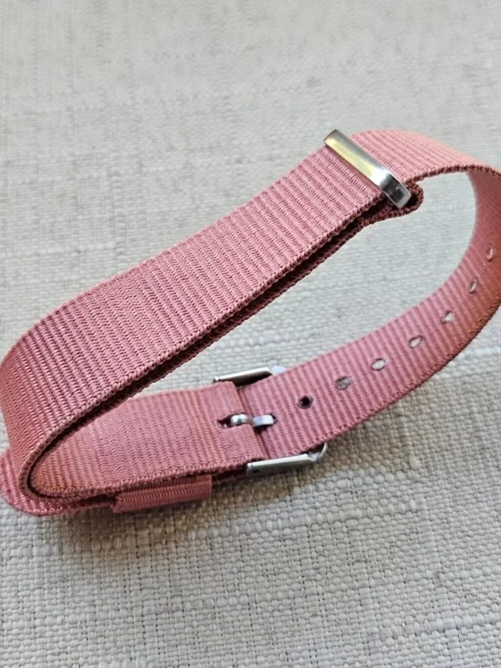 Replacement Strap Pink Canvas Watch Strap Band Adjustable Size 14mm Unbranded
